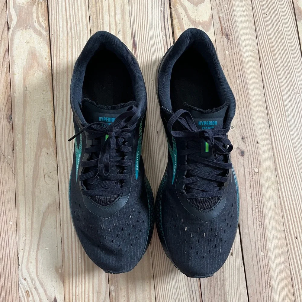Brooks Hyperion Tempo Mens Running Shoes Black Green Teal 11.5 athletic comfort